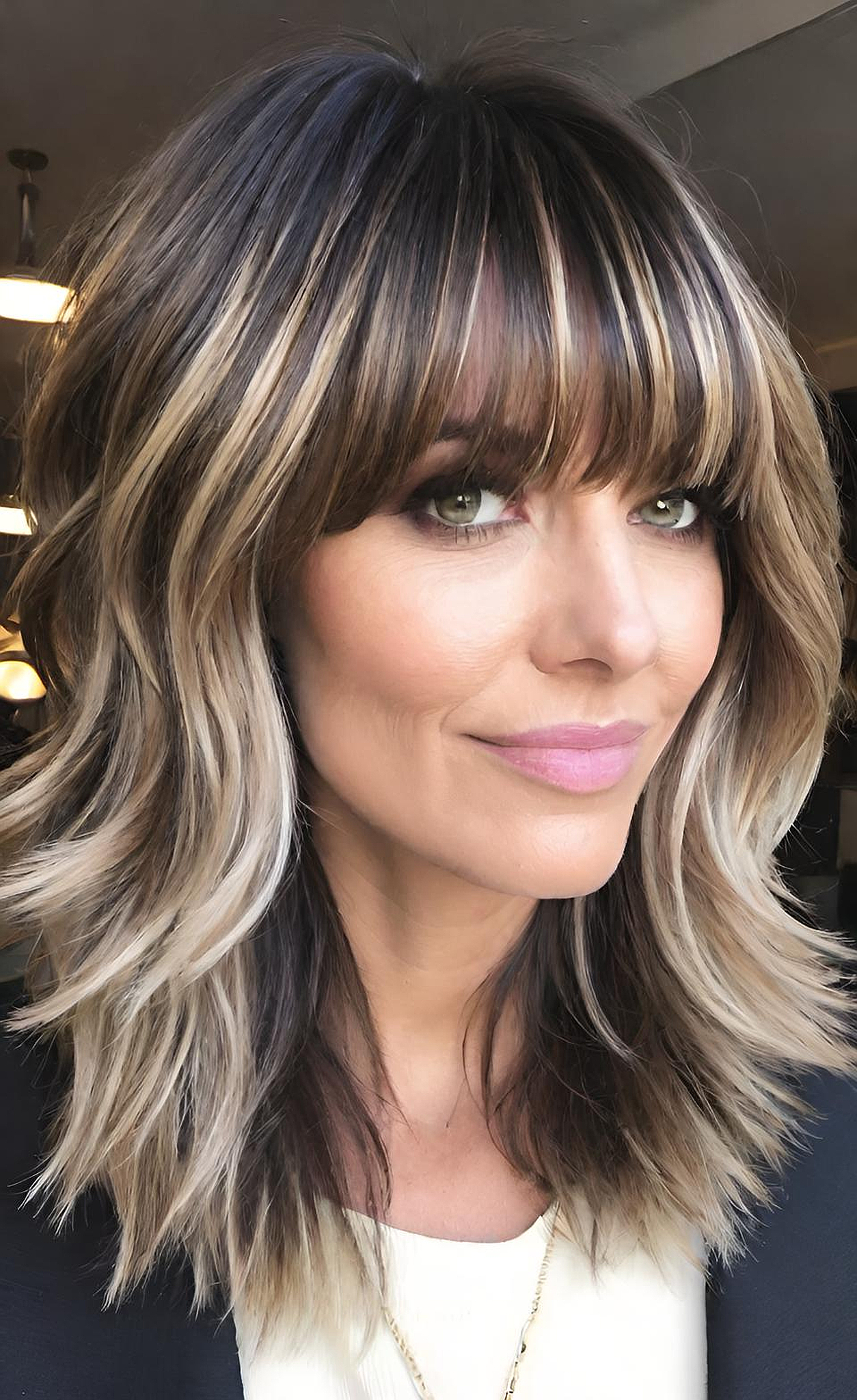 Messy Textured Shag  Layers & Curtain Bangs for a Bold Statement #ShagLife