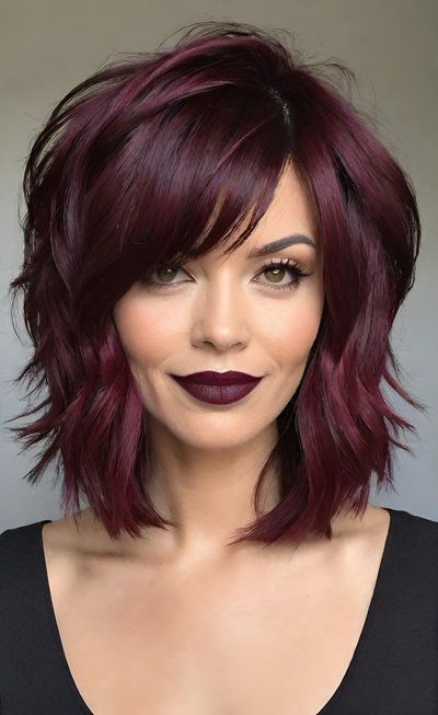 Short & Striking 🍷 16 Burgundy Shag Haircuts to Love